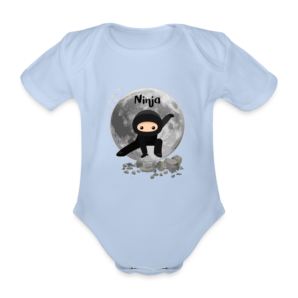 Baby Bio-Kurzarm-Body - Ninja - Sky