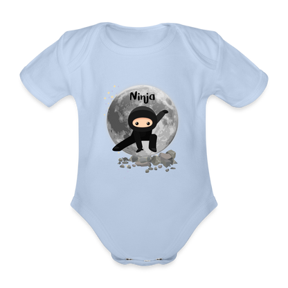 Baby Bio-Kurzarm-Body - Ninja - Sky