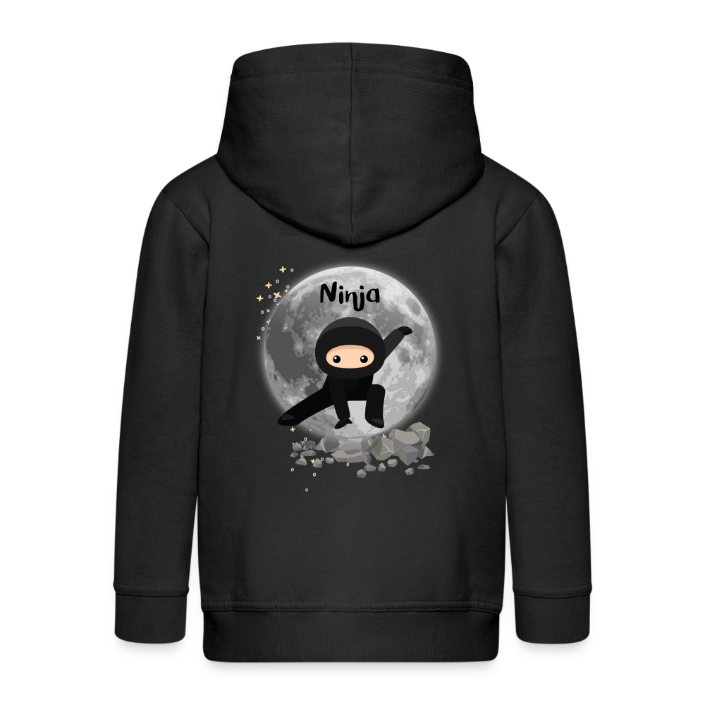 Kinder Premium Kapuzenjacke - Ninja - Schwarz