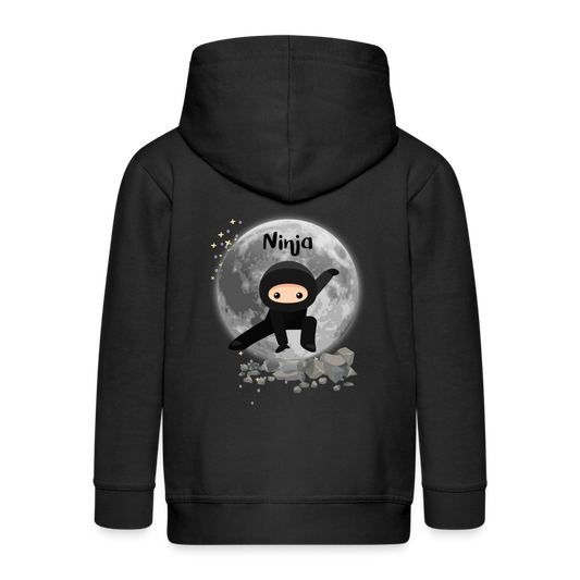 Kinder Premium Kapuzenjacke - Ninja - Schwarz