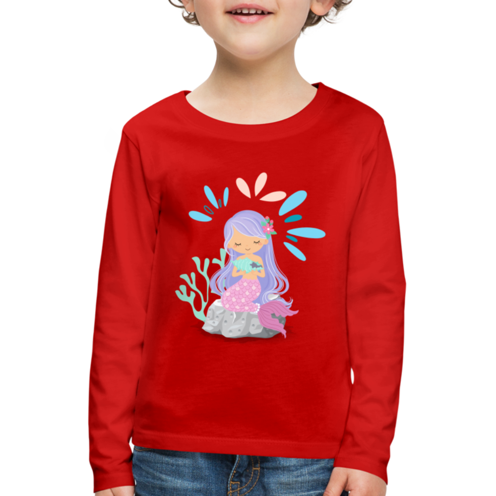 Kinder Premium Langarmshirt - Meerjungfrau - Rot