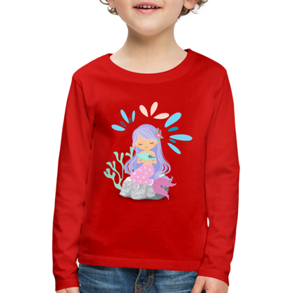 Kinder Premium Langarmshirt - Meerjungfrau - Rot