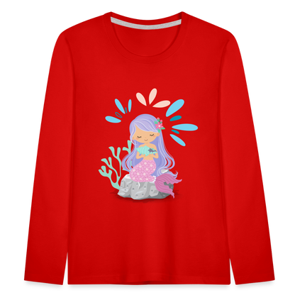 Kinder Premium Langarmshirt - Meerjungfrau - Rot