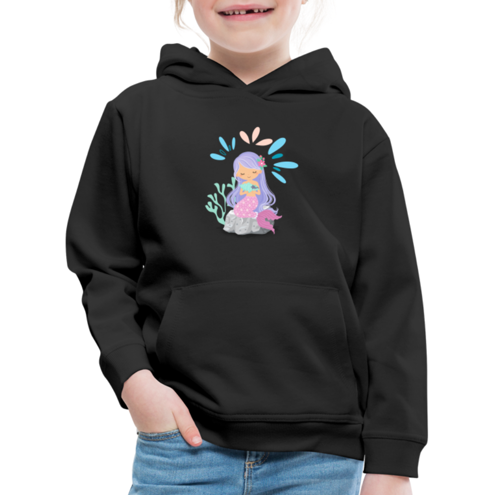 Kinder Premium Hoodie - Meerjungfrau - Schwarz