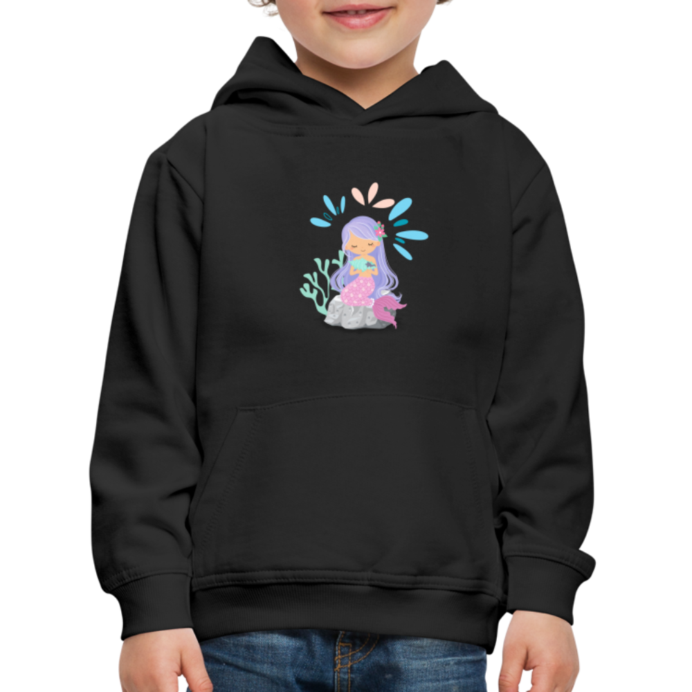 Kinder Premium Hoodie - Meerjungfrau - Schwarz