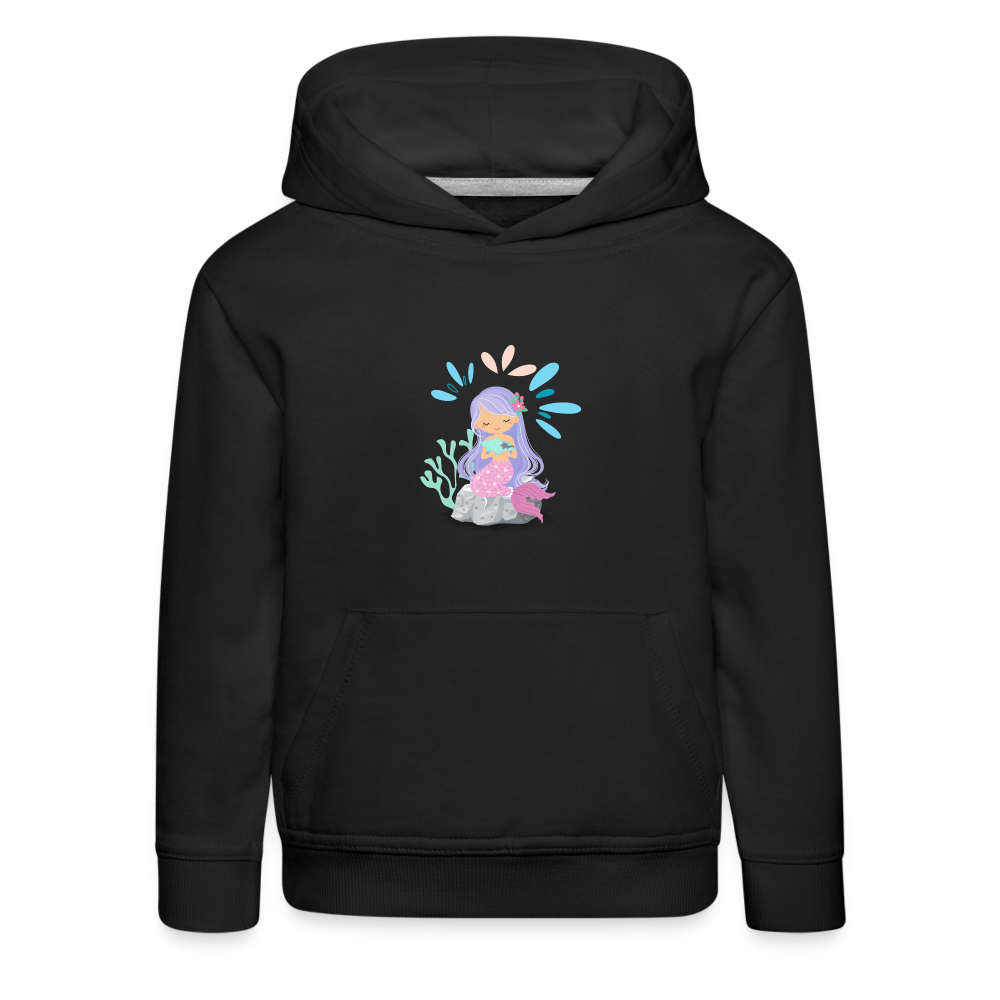 Kinder Premium Hoodie - Meerjungfrau - Schwarz