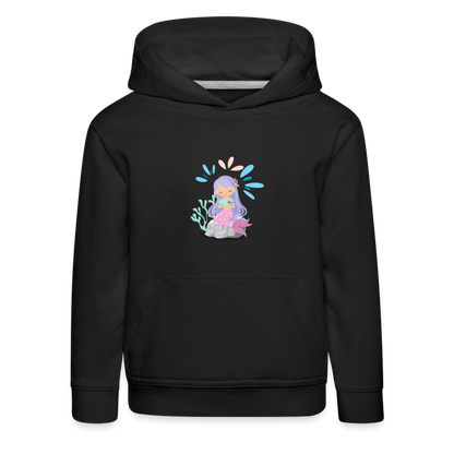 Kinder Premium Hoodie - Meerjungfrau - Schwarz