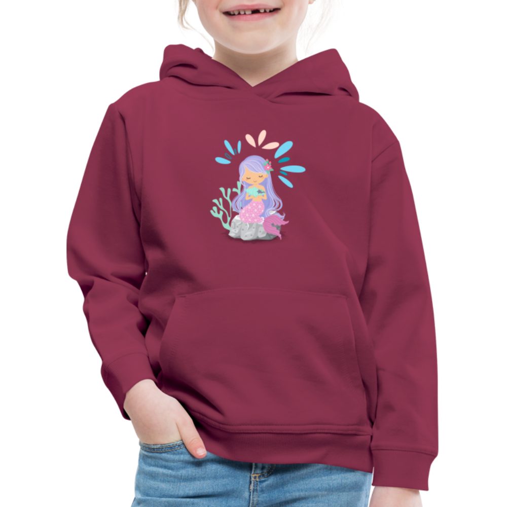 Kinder Premium Hoodie - Meerjungfrau - Bordeaux