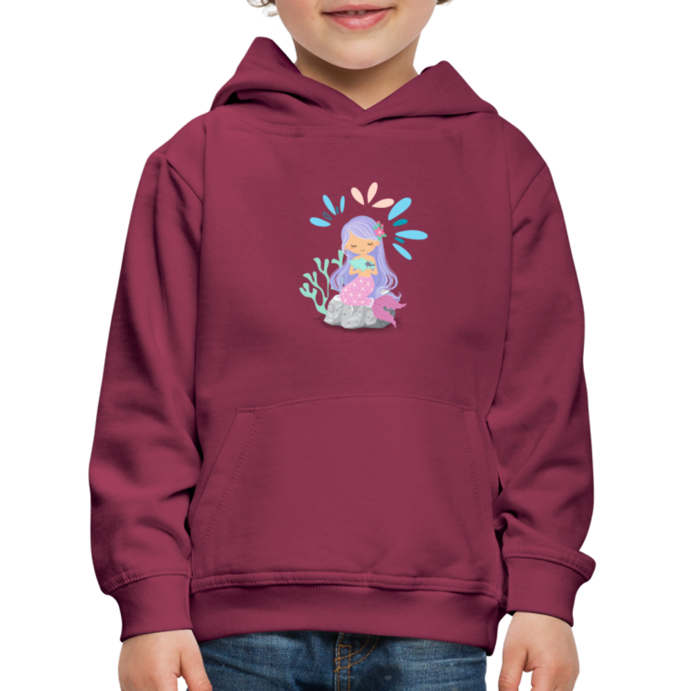 Kinder Premium Hoodie - Meerjungfrau - Bordeaux