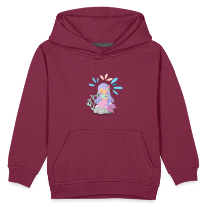 Kinder Premium Hoodie - Meerjungfrau - Bordeaux