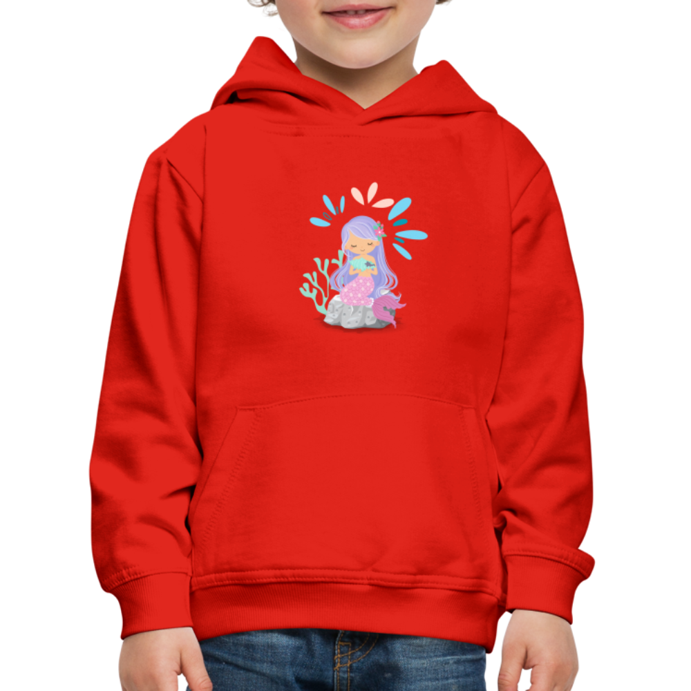 Kinder Premium Hoodie - Meerjungfrau - Rot