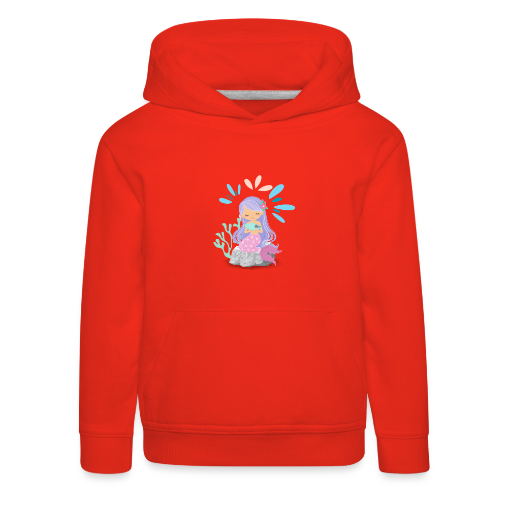 Kinder Premium Hoodie - Meerjungfrau - Rot