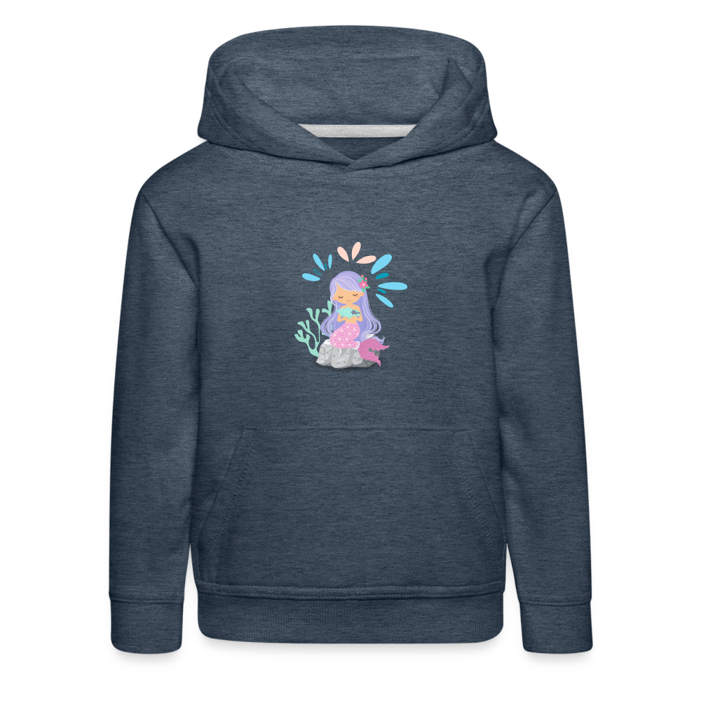 Kinder Premium Hoodie - Meerjungfrau - Jeansblau