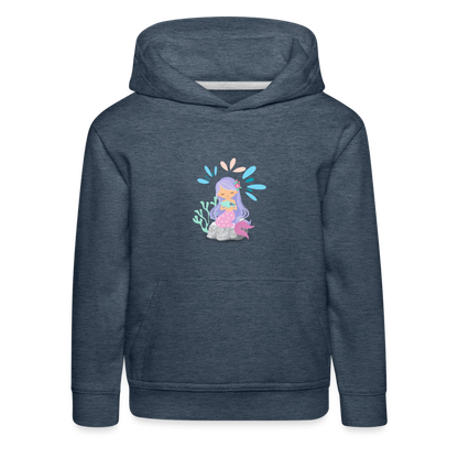 Kinder Premium Hoodie - Meerjungfrau - Jeansblau