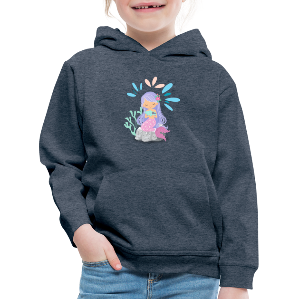 Kinder Premium Hoodie - Meerjungfrau - Jeansblau