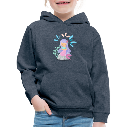 Kinder Premium Hoodie - Meerjungfrau - Jeansblau