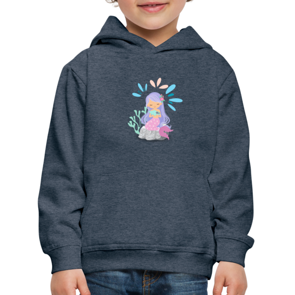 Kinder Premium Hoodie - Meerjungfrau - Jeansblau