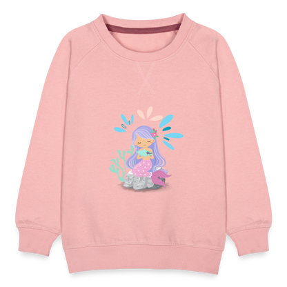 Kinder Premium Pullover - Meerjungfrau - Kristallrosa