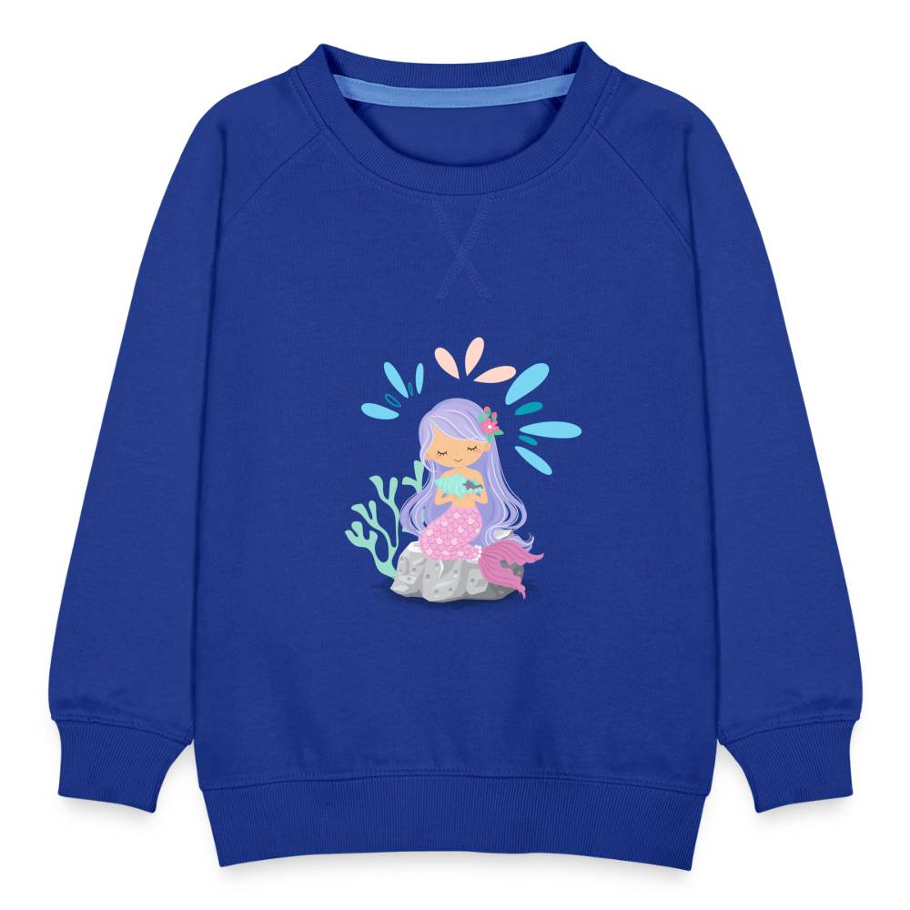 Kinder Premium Pullover - Meerjungfrau - Royalblau