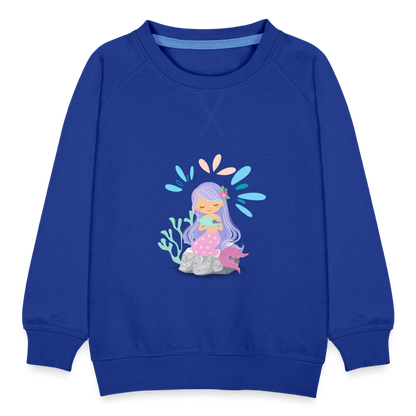 Kinder Premium Pullover - Meerjungfrau - Royalblau