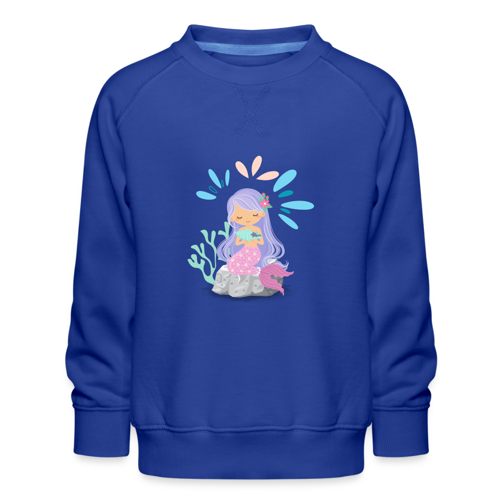 Kinder Premium Pullover - Meerjungfrau - Royalblau