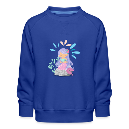 Kinder Premium Pullover - Meerjungfrau - Royalblau