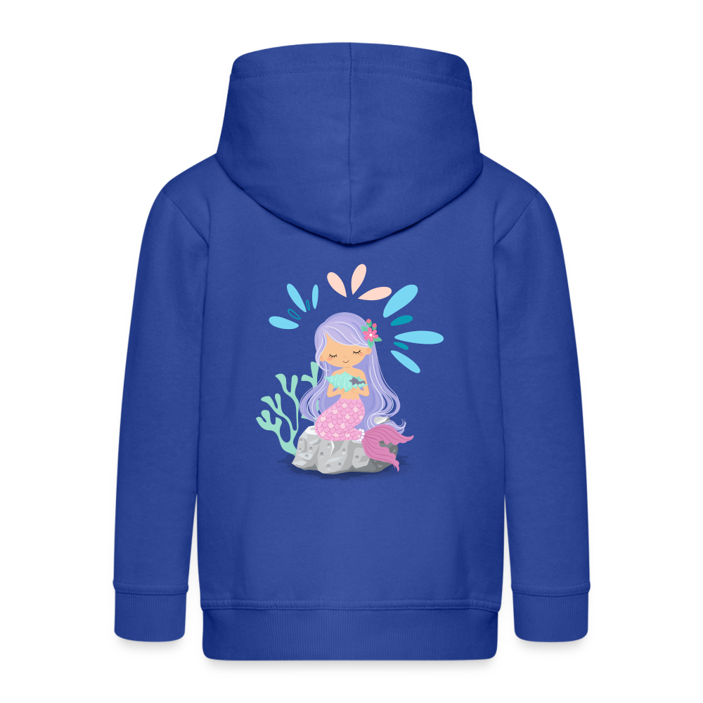 Kinder Premium Kapuzenjacke - Meerjungfrau - Royalblau