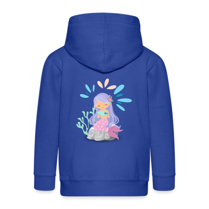 Kinder Premium Kapuzenjacke - Meerjungfrau - Royalblau