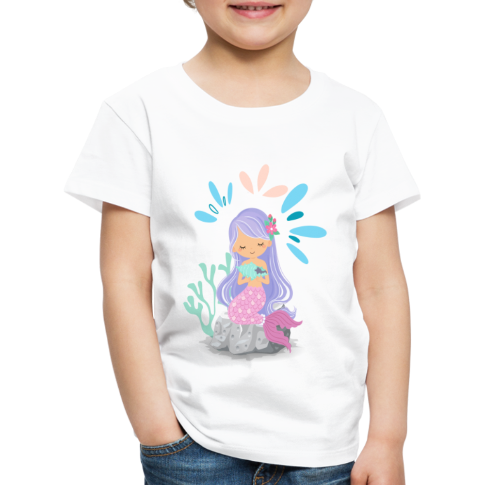 Kinder Premium T-Shirt - Meerjungfrau - weiß