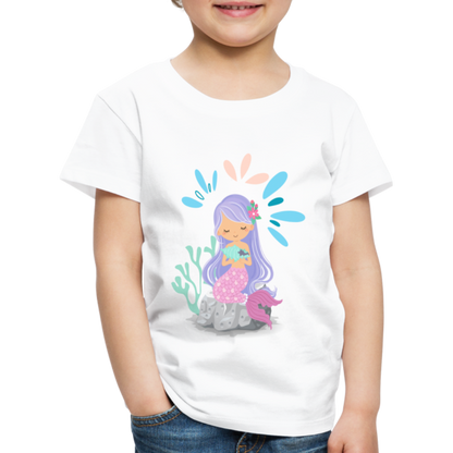 Kinder Premium T-Shirt - Meerjungfrau - weiß