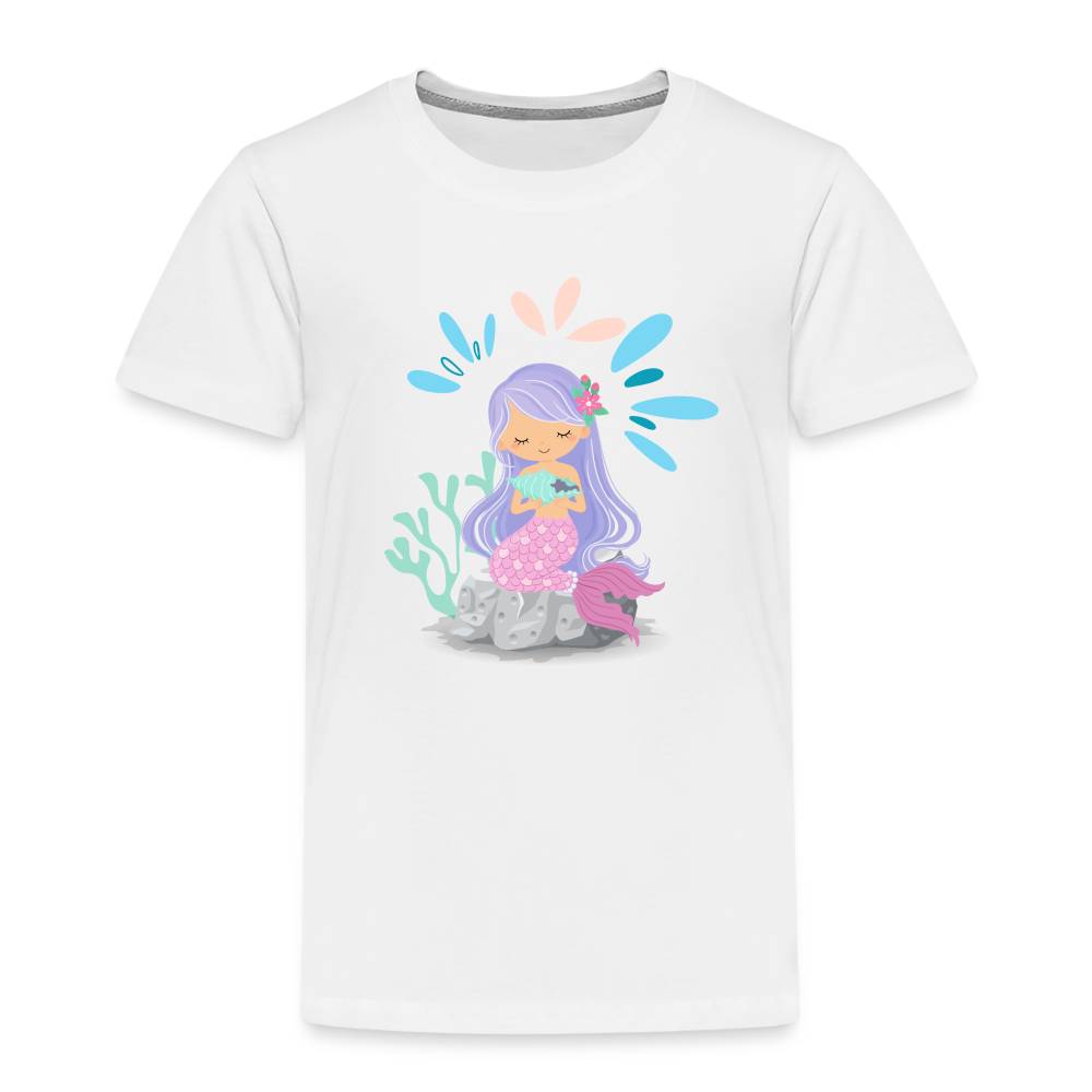 Kinder Premium T-Shirt - Meerjungfrau - weiß