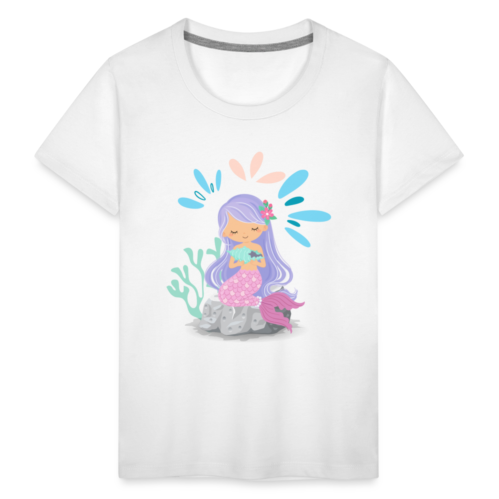 Kinder Premium T-Shirt - Meerjungfrau - weiß