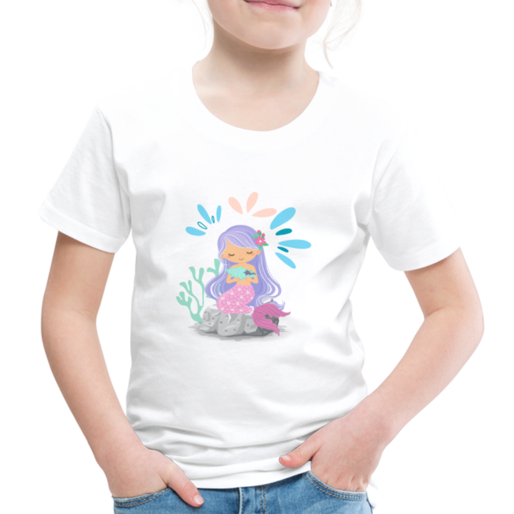 Kinder Premium T-Shirt - Meerjungfrau - weiß