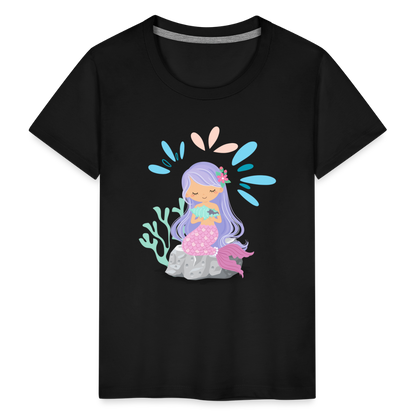 Kinder Premium T-Shirt - Meerjungfrau - Schwarz