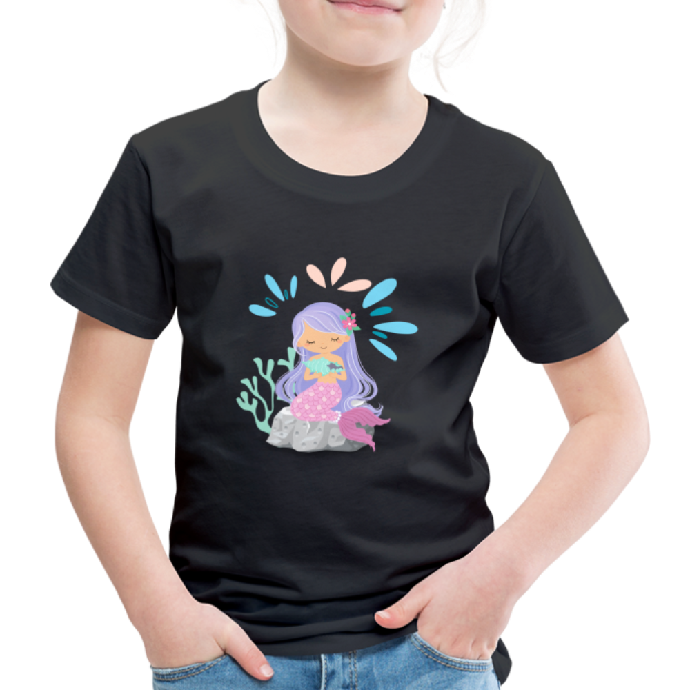 Kinder Premium T-Shirt - Meerjungfrau - Schwarz