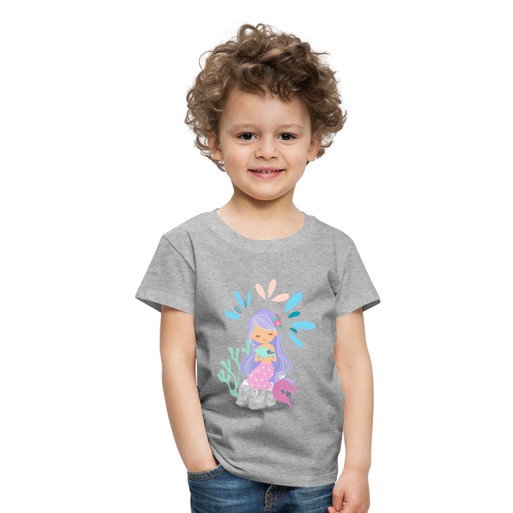 Kinder Premium T-Shirt - Meerjungfrau - Grau meliert