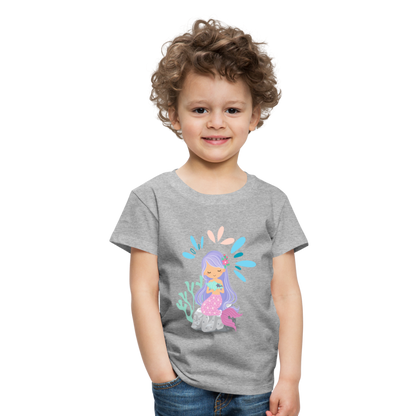 Kinder Premium T-Shirt - Meerjungfrau - Grau meliert