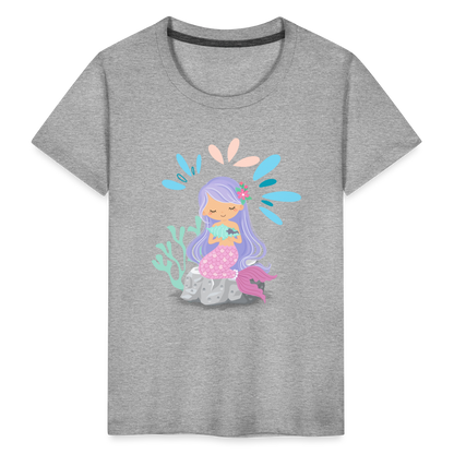 Kinder Premium T-Shirt - Meerjungfrau - Grau meliert