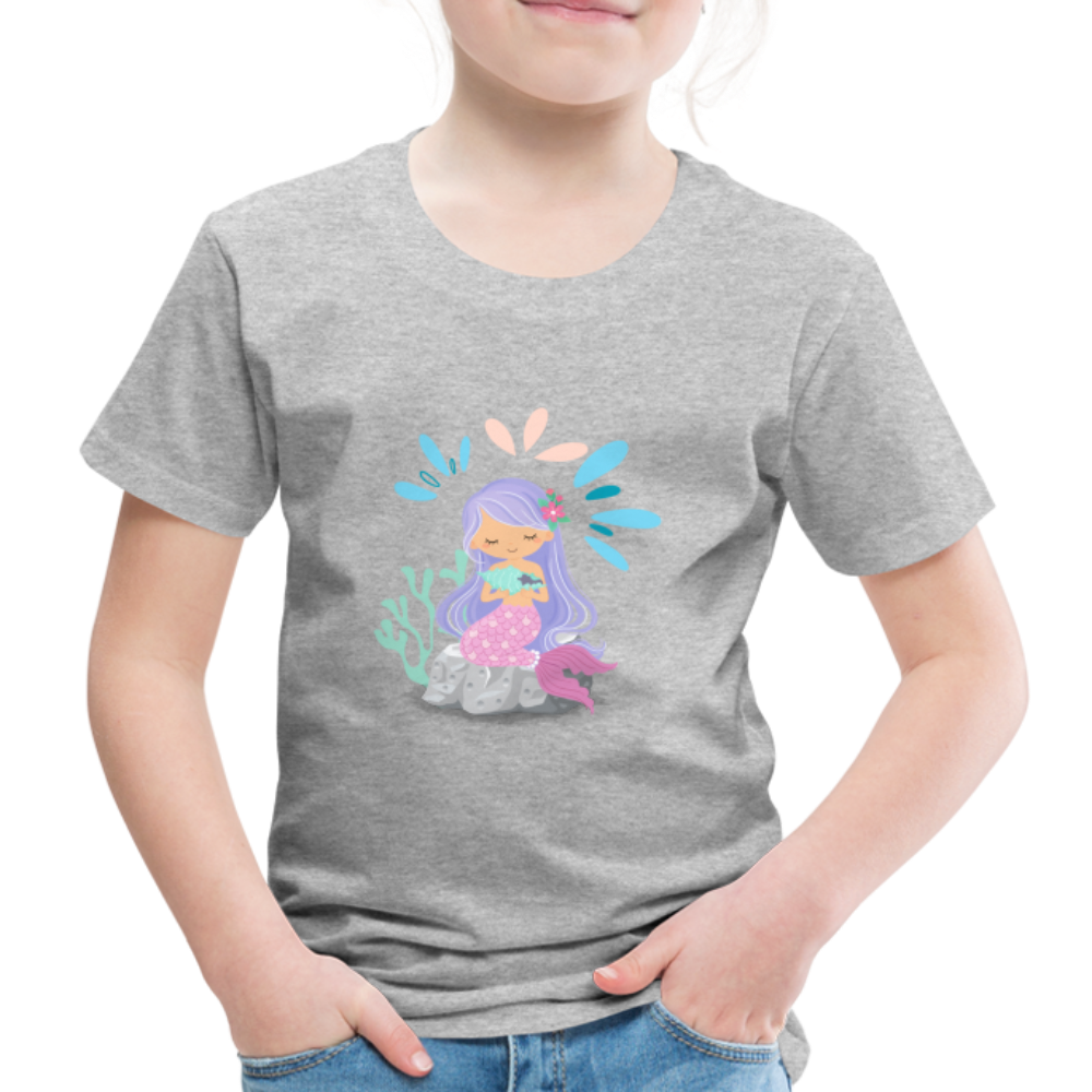 Kinder Premium T-Shirt - Meerjungfrau - Grau meliert