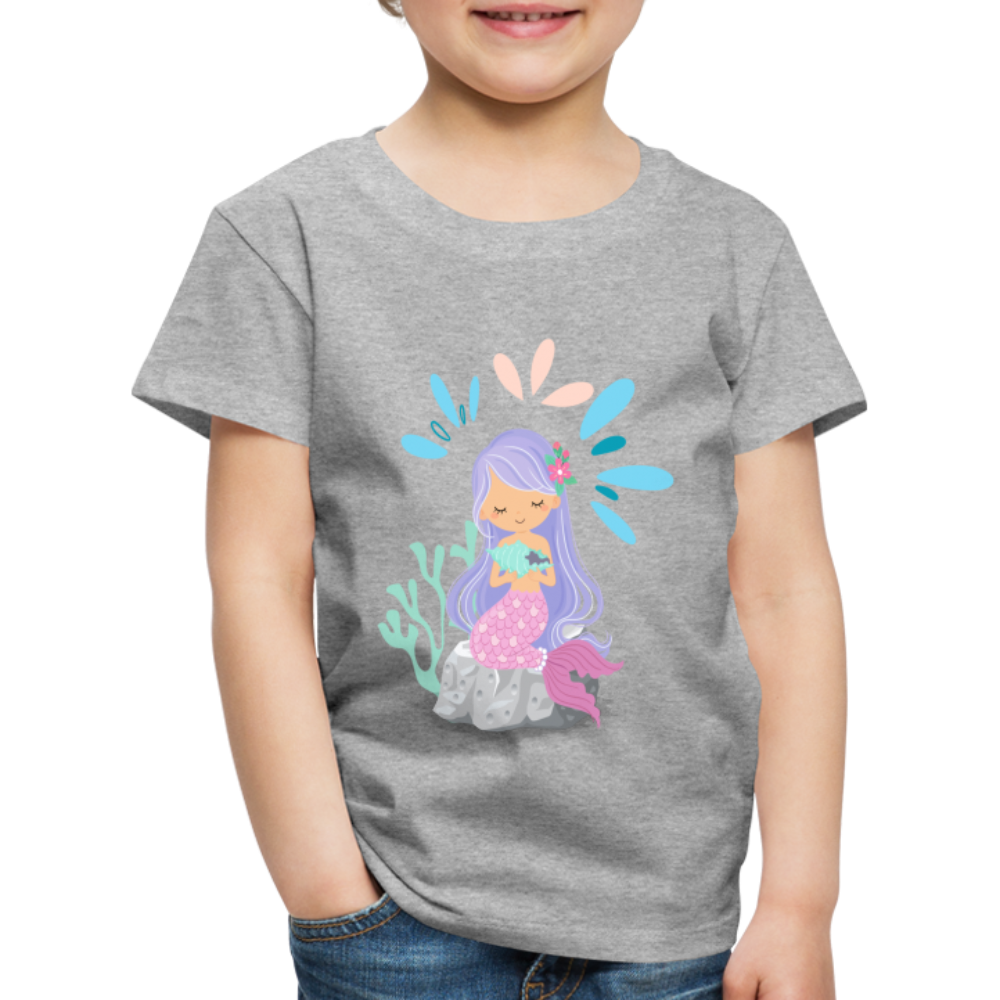 Kinder Premium T-Shirt - Meerjungfrau - Grau meliert