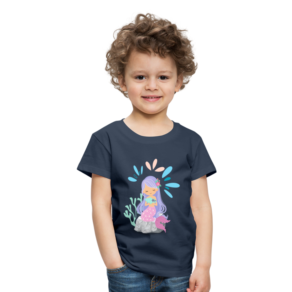 Kinder Premium T-Shirt - Meerjungfrau - Navy