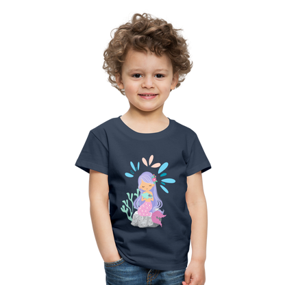 Kinder Premium T-Shirt - Meerjungfrau - Navy