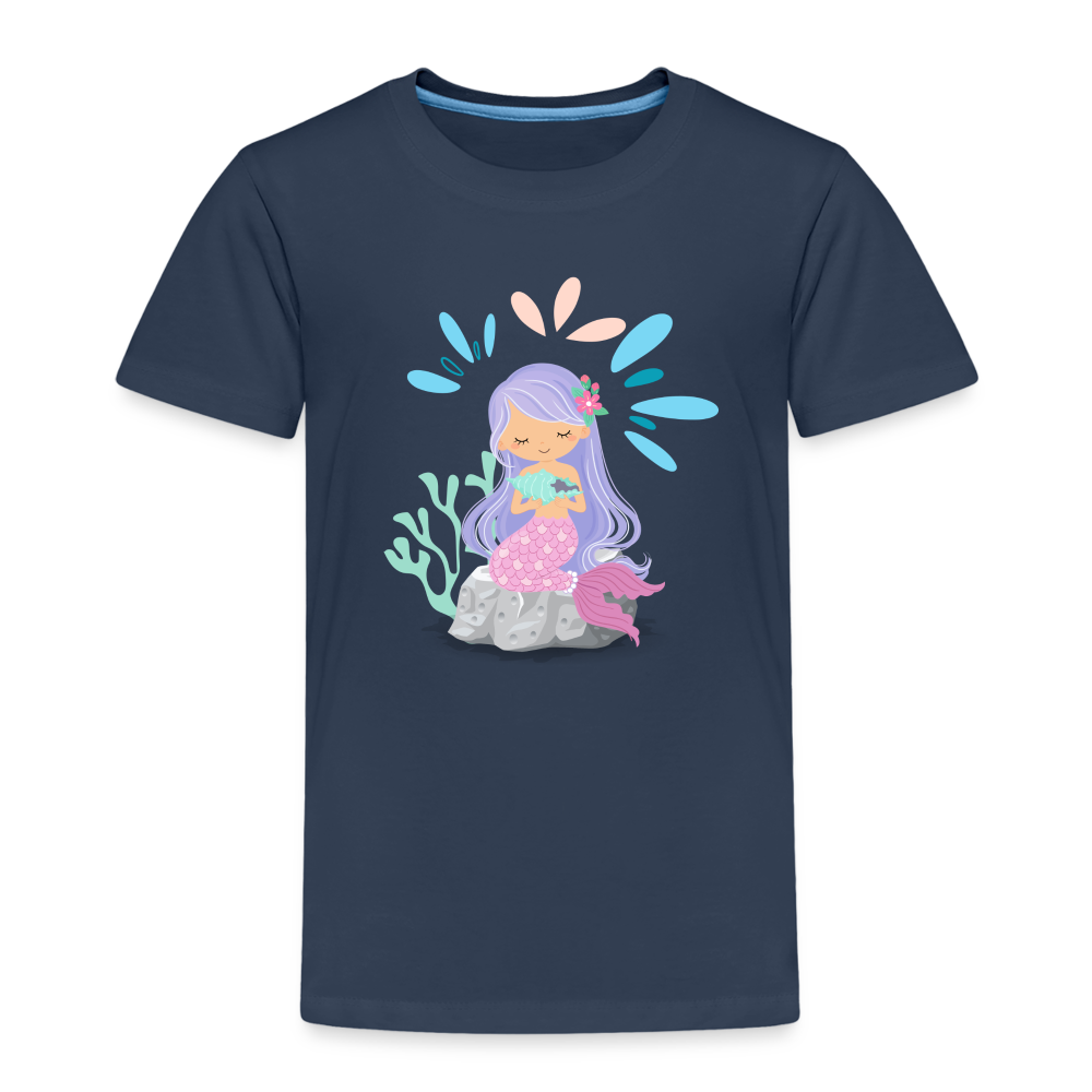 Kinder Premium T-Shirt - Meerjungfrau - Navy