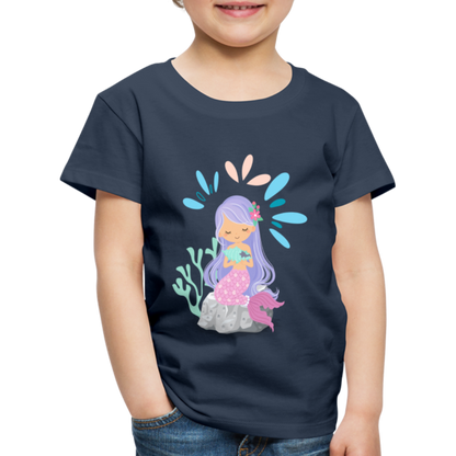 Kinder Premium T-Shirt - Meerjungfrau - Navy