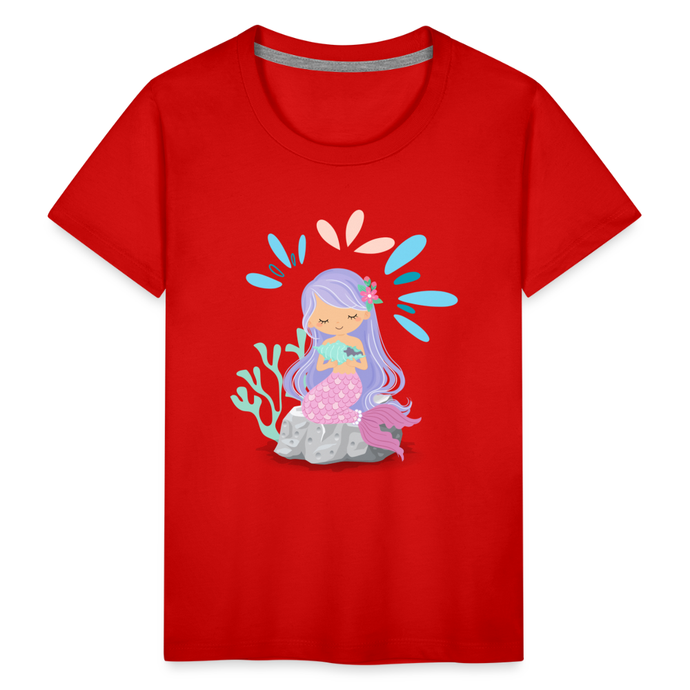 Kinder Premium T-Shirt - Meerjungfrau - Rot