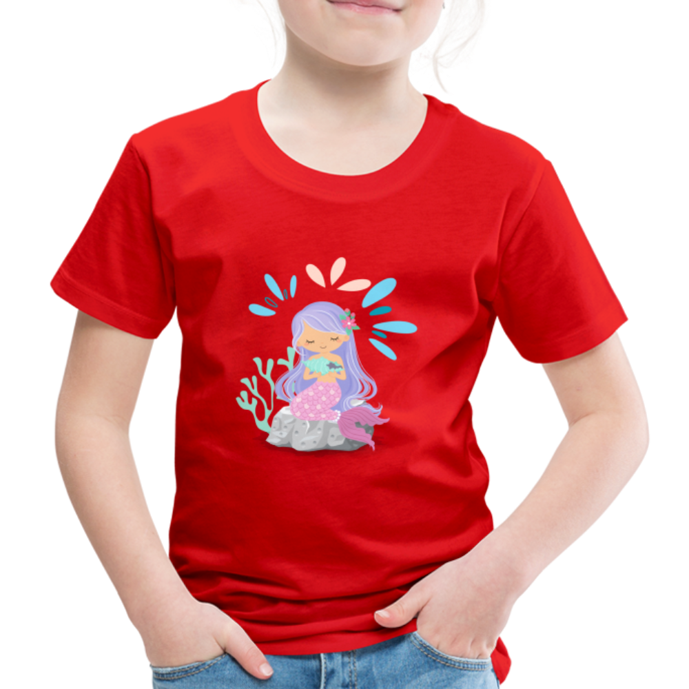 Kinder Premium T-Shirt - Meerjungfrau - Rot