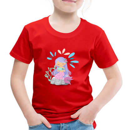 Kinder Premium T-Shirt - Meerjungfrau - Rot