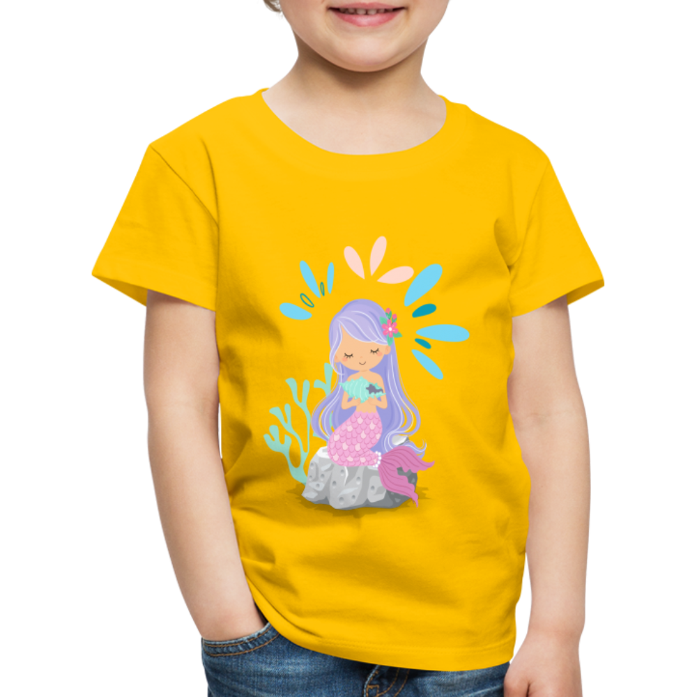 Kinder Premium T-Shirt - Meerjungfrau - Sonnengelb