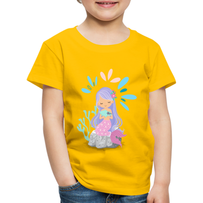 Kinder Premium T-Shirt - Meerjungfrau - Sonnengelb