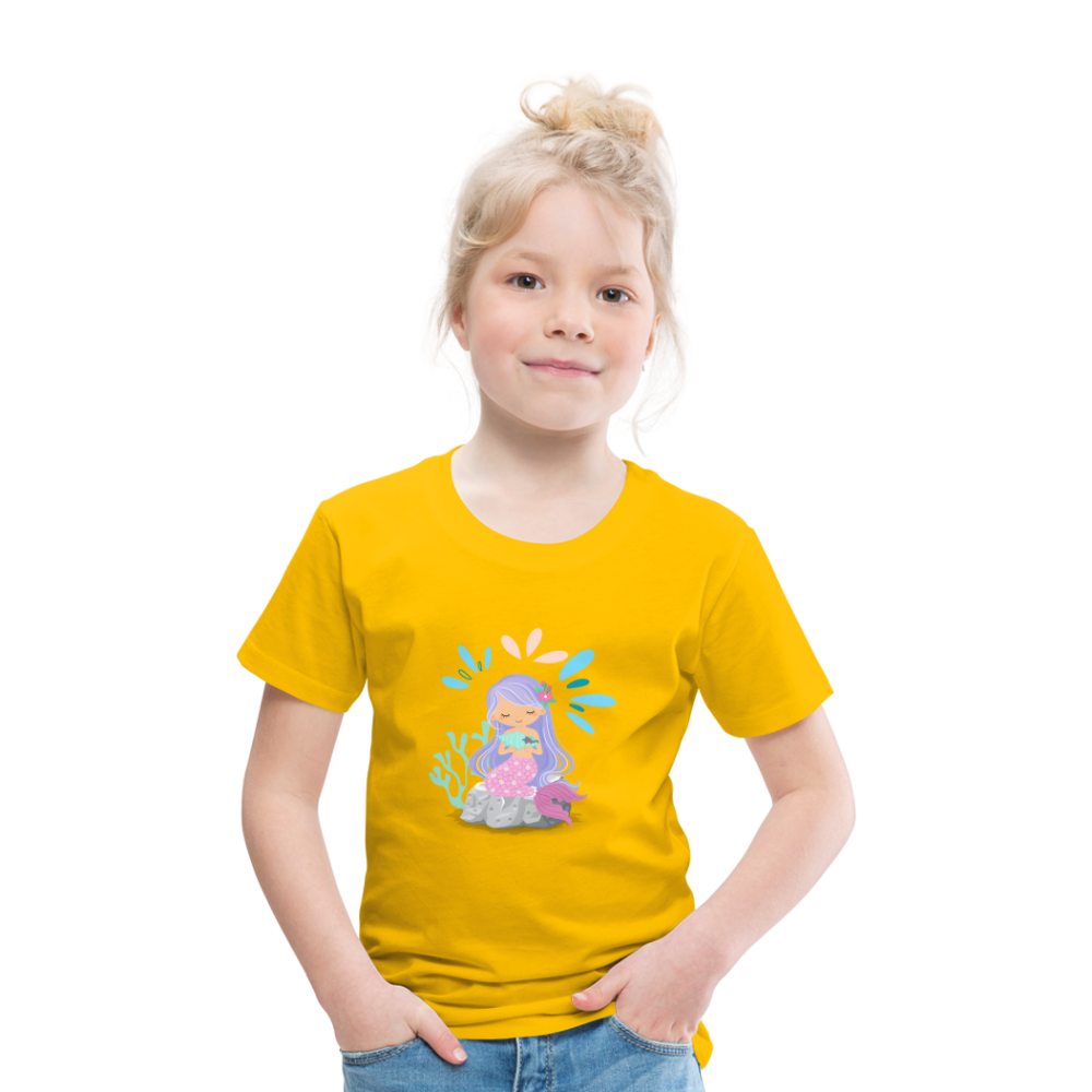 Kinder Premium T-Shirt - Meerjungfrau - Sonnengelb